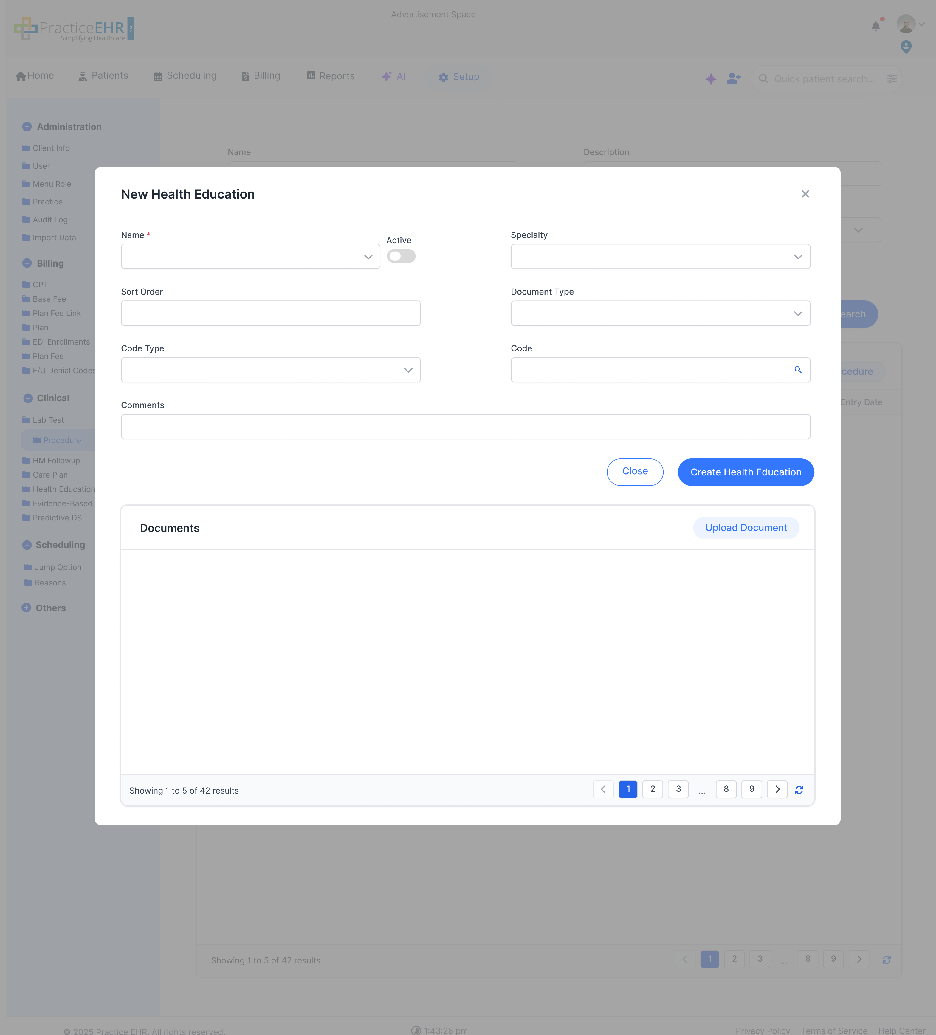 Create health education screen